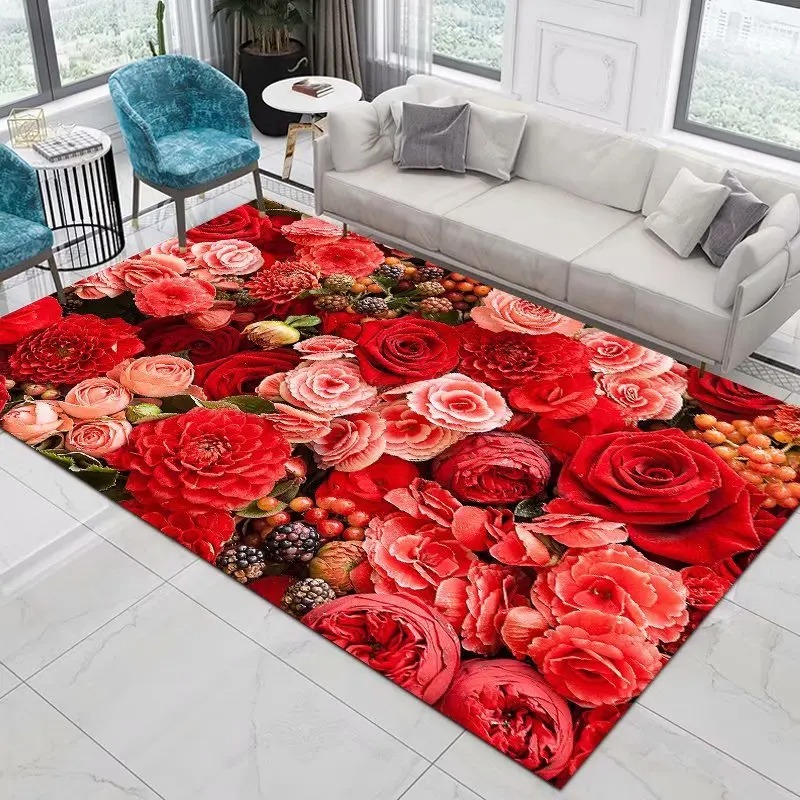 Red Rose Rugs for Living Room  - đánh giá và giá Maranta Prayer Plant