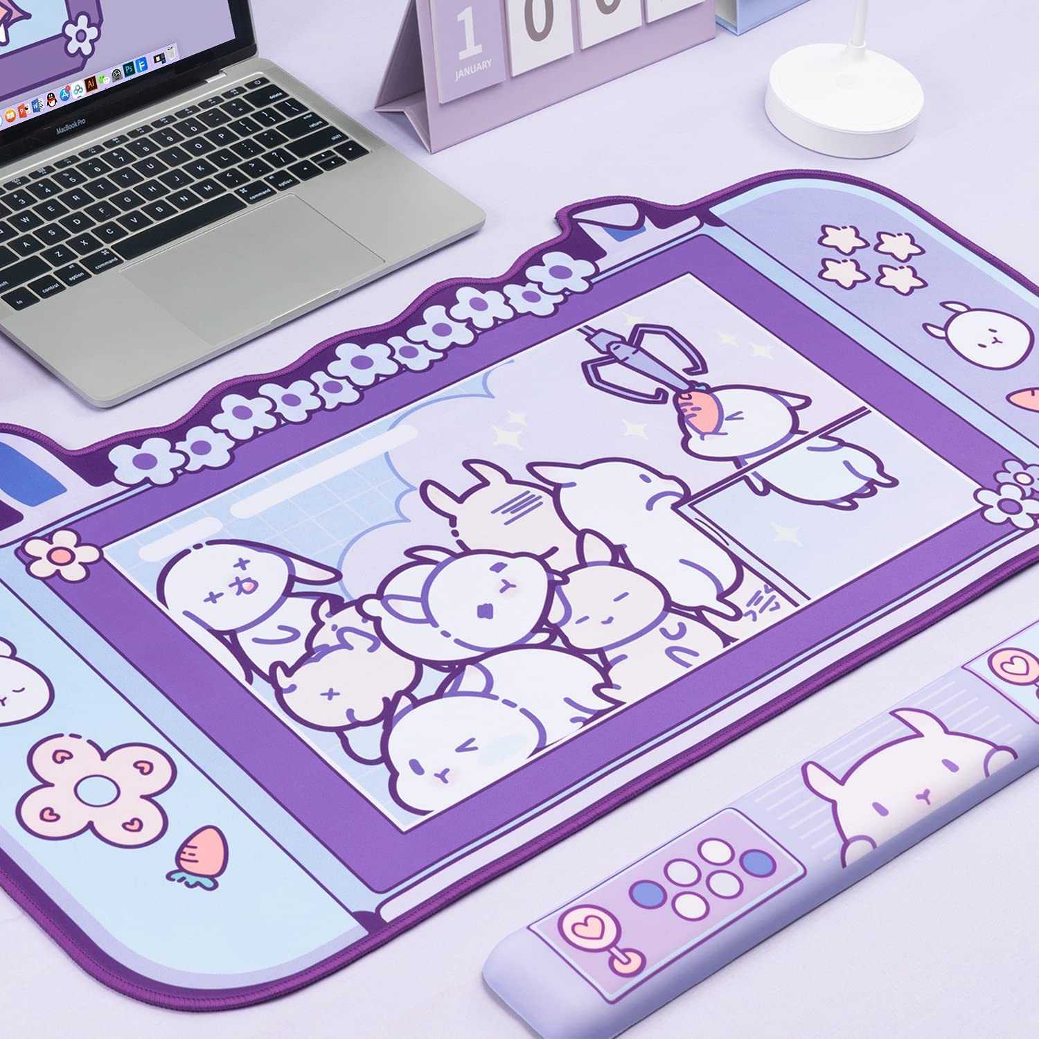 Large Kawaii Gaming Mouse Pad  - đánh giá và giá Tradescantia Purple