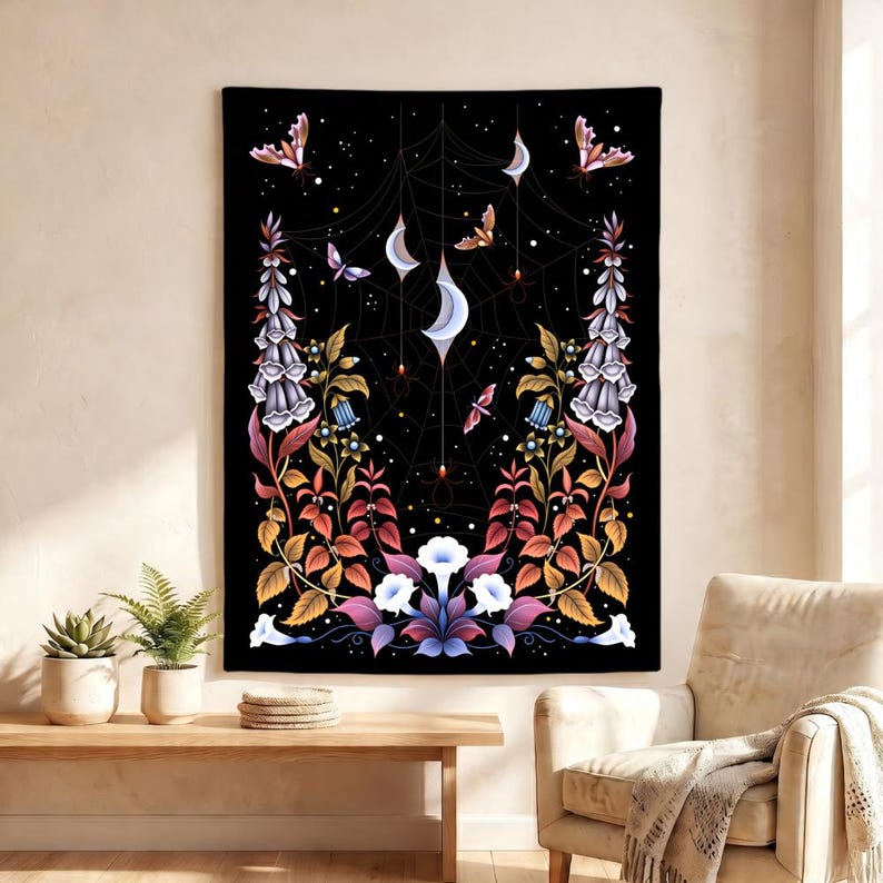 Gothic Spider Web Tapestry Cre - đánh giá và giá Spider Plant Hanging