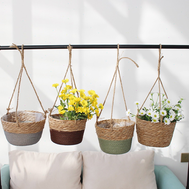 Straw Hanging Basket Flower Po - đánh giá và giá Spider Plant Hanging
