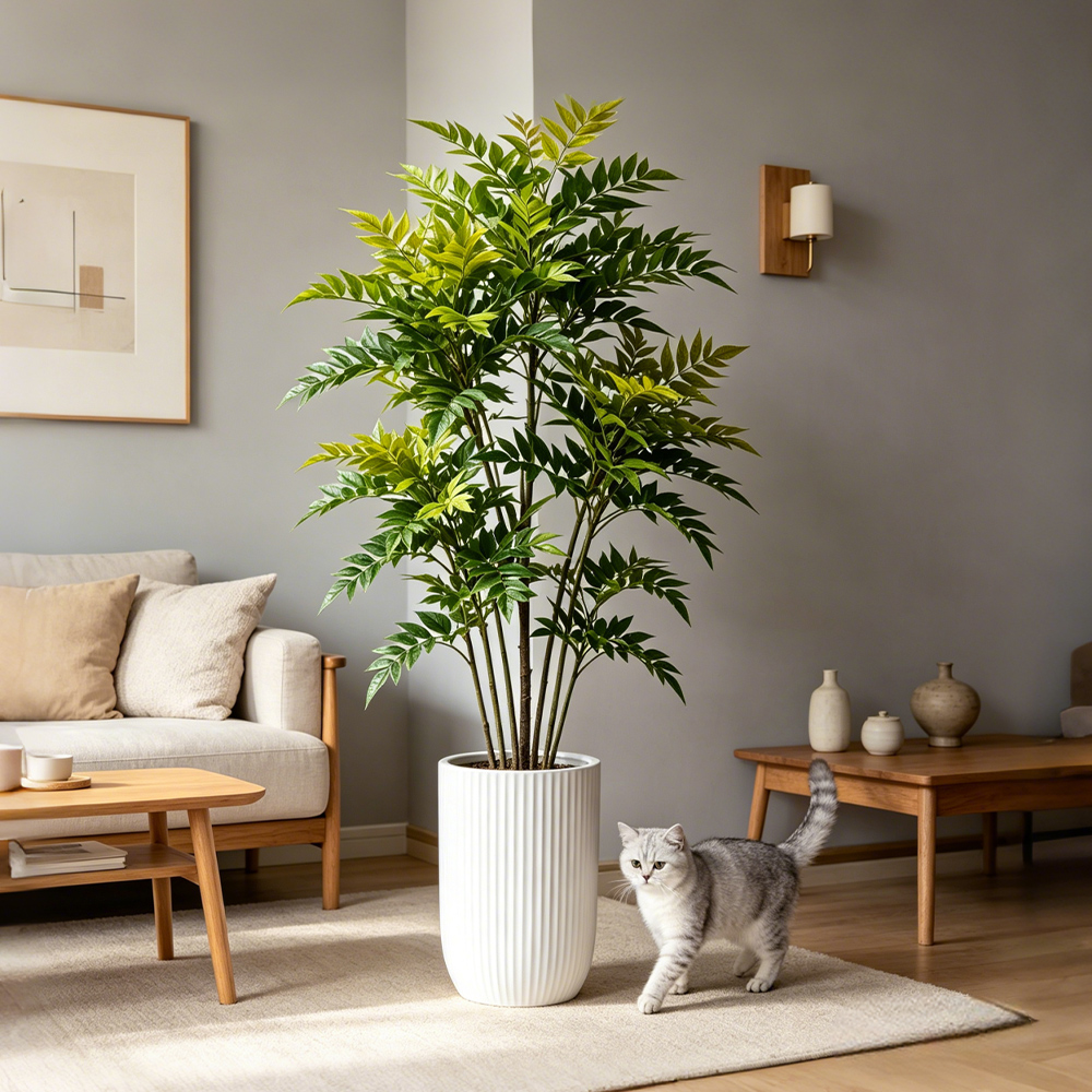 73-135cm Artificial Nandina Pl - đánh giá và giá Ficus Lyrata Tree