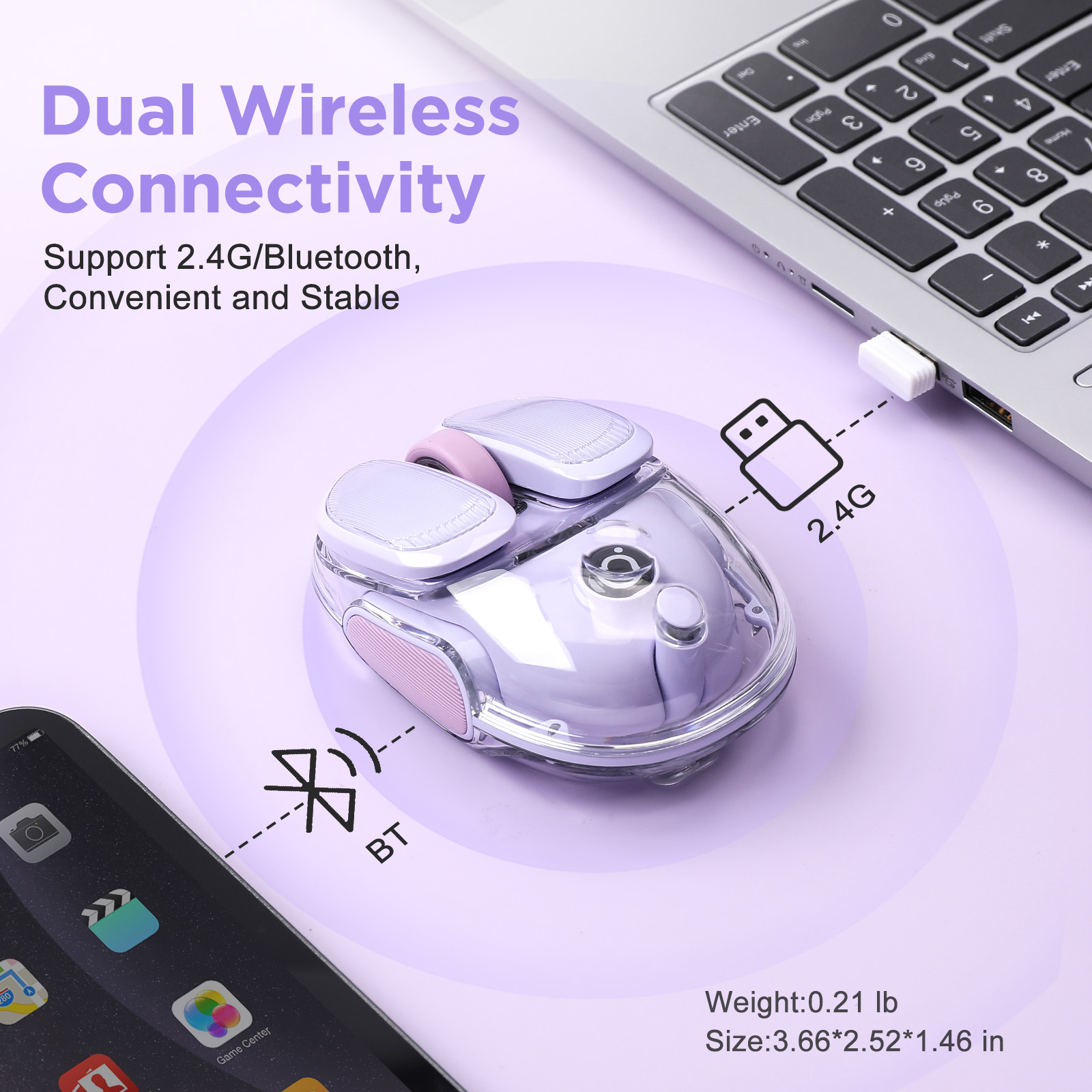 EWEADN Q9 Purple Wireless RGB  - đánh giá và giá Tradescantia Purple